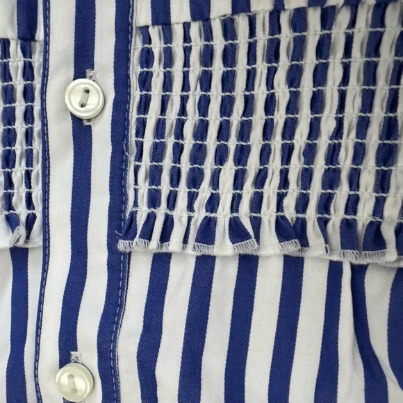 Talbots Blue and White Striped Shirt. New! 100% cotton. - Picture 4 of 11